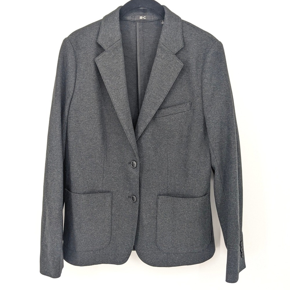 UNIQLO C Blazer Womens Small Gray Jacket Corp Core Office Preofessional Business